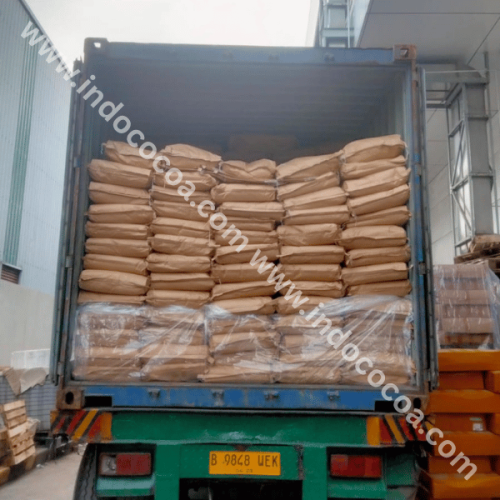 Export loading process of cocoa powder containers for shipping to Sydney Athens Istanbul and Alexandria ports
